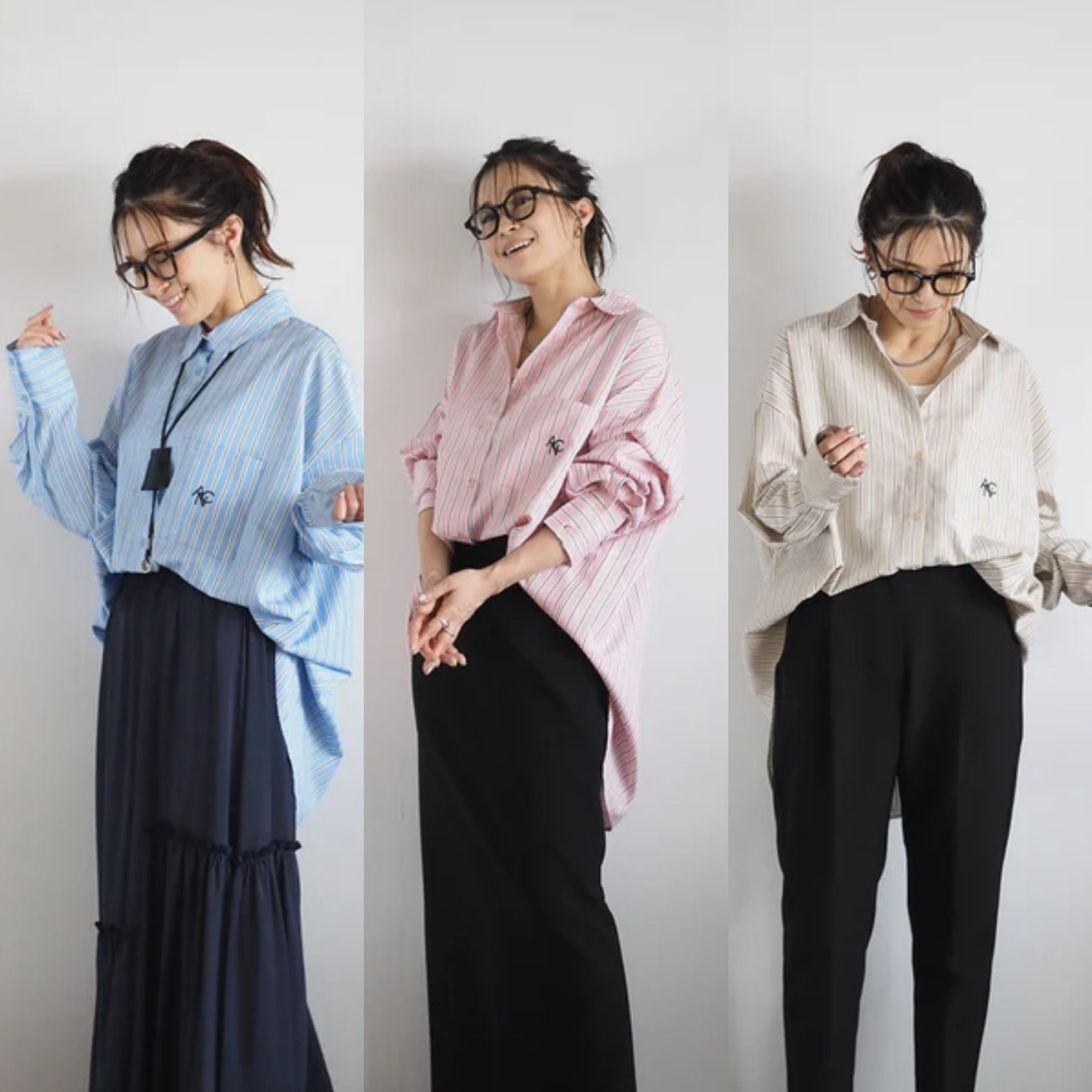 ANIECA アニーカ  シャツ ANIECA 】ANC Stripe Pocket Shirt | valance 福井｜レディース