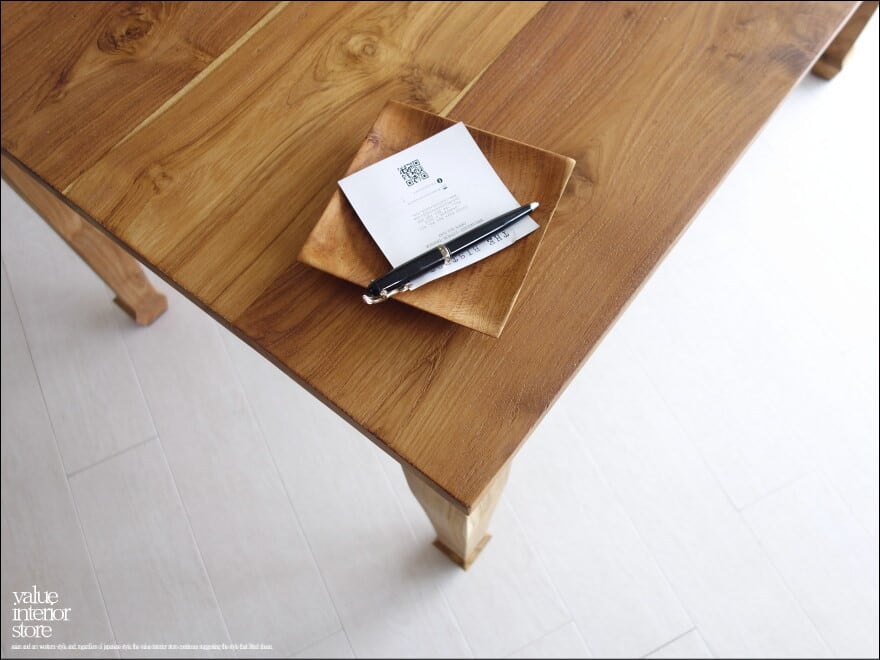 チーク総無垢材のテーブル　シャビー　横９０×奥行５０×高さ７２cm チーク総無垢材のテーブル シャビー 横90×奥行50×高さ72cm