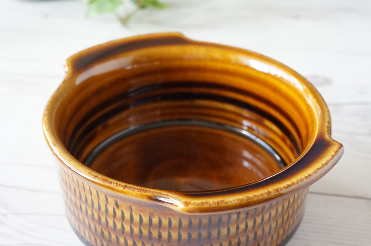 小石原焼　カネハ窯　グラタン皿　飴釉　M　 ⑦　 [23-368]