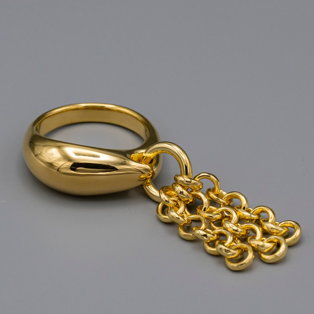Bloom tassel ring Gold