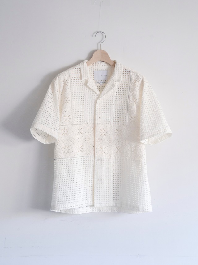 yoshiokubo　GEOMETRIC S/S SHIRTS　WHITE　YKS24207