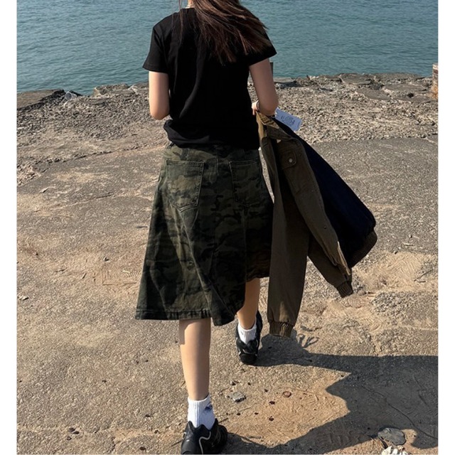 camouflage long skirt　迷彩ロングスカート　J2069