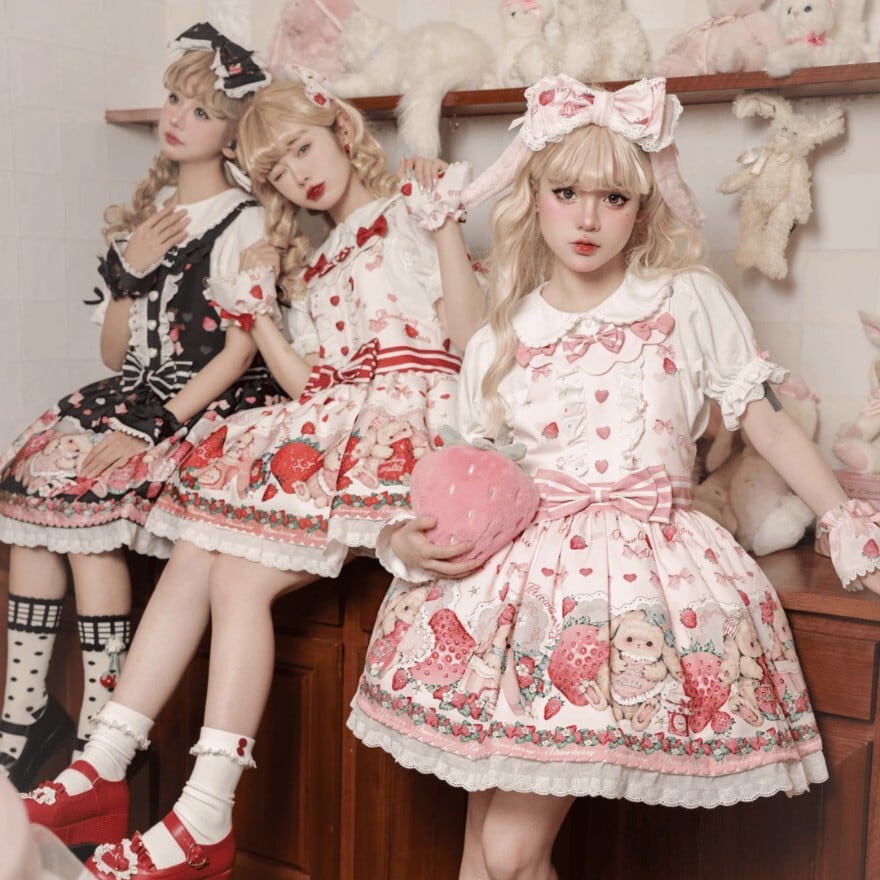 ゴスロリ通販 With U ジャンパースカート いちご うさぎちゃん 原宿