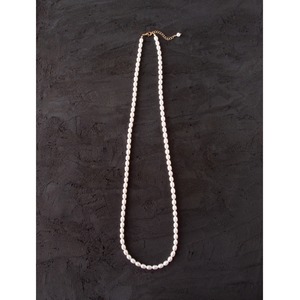 Oval Pearl Long Necklace /大粒オーバルパールロングネックレス(rice)