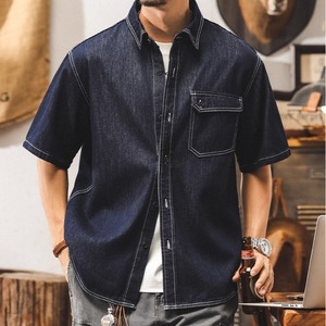 オープンカラーデニムシャツ 10067