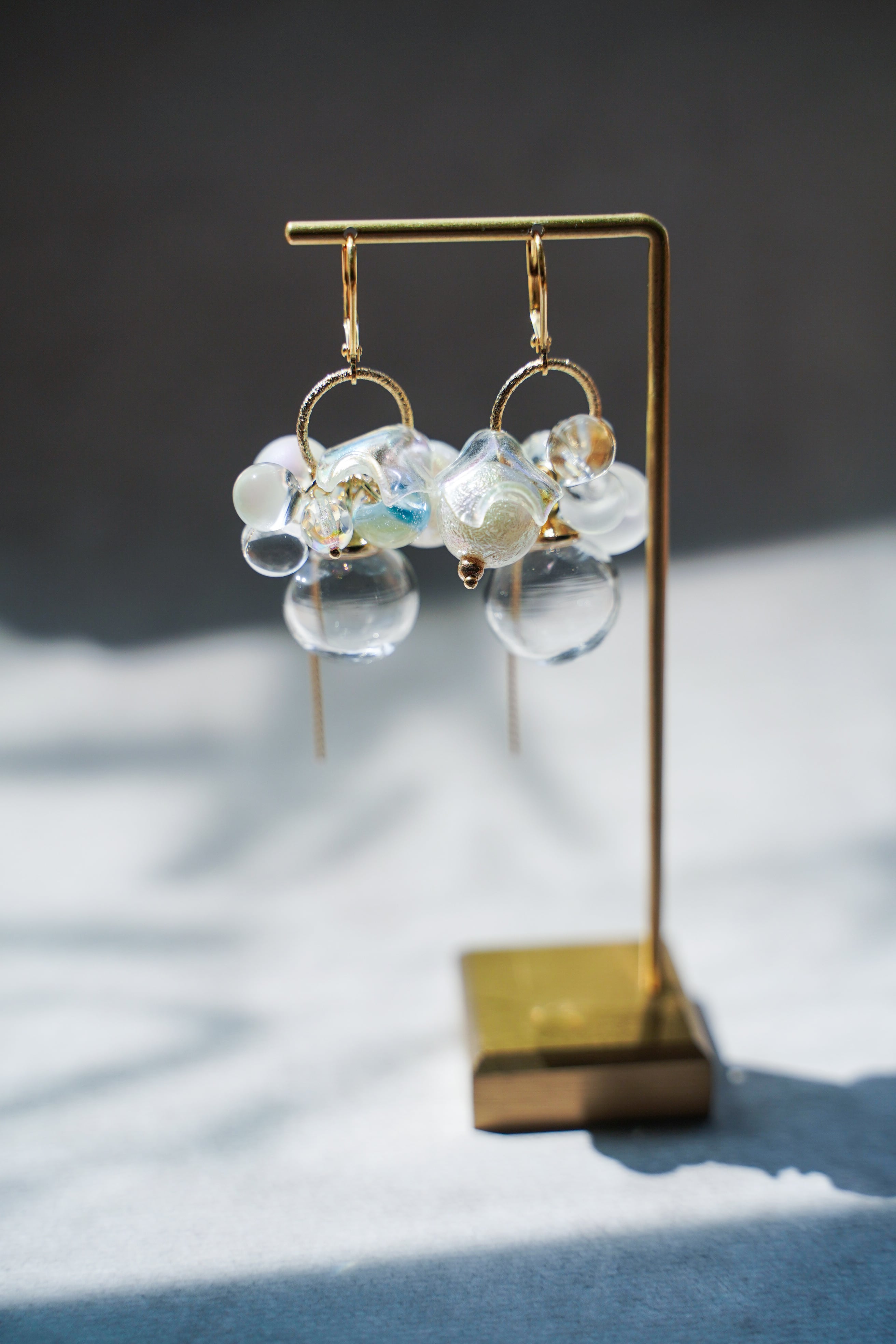 275】ガラスドームのイヤリング／ピアス／クローバー 【公式通販】