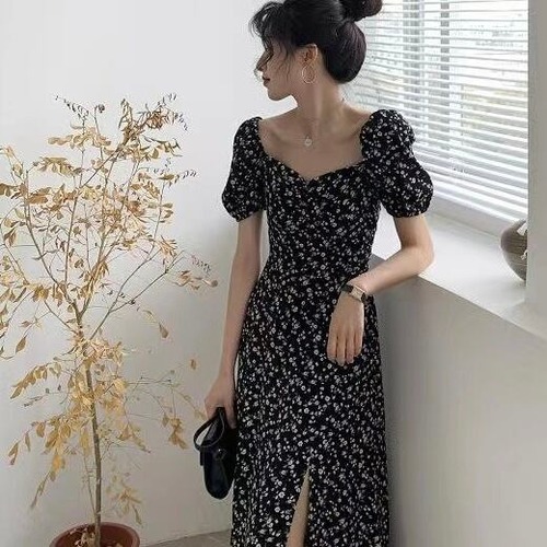 送料無料 スリットワンピース 春新作 ワンピース 花柄 花柄ワンピース 春 夏 ロング ロングワンピース 大きいサイズ レディース シャツワンピース ロング丈