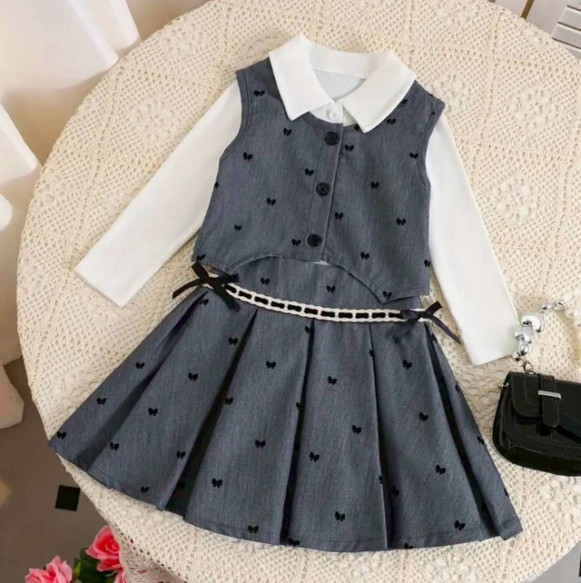 【Pico即納】size120 りぼんグレーフォーマルセットアップ