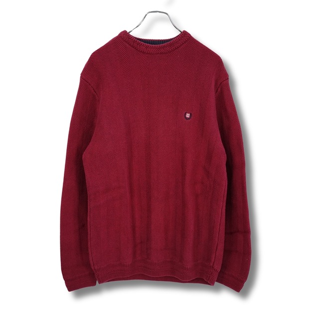 CHAPS チャップス コットンニット レッド M(実寸M相当)|NA635