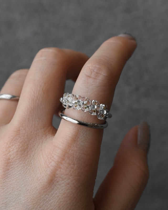 cuff ring -  silver clear -