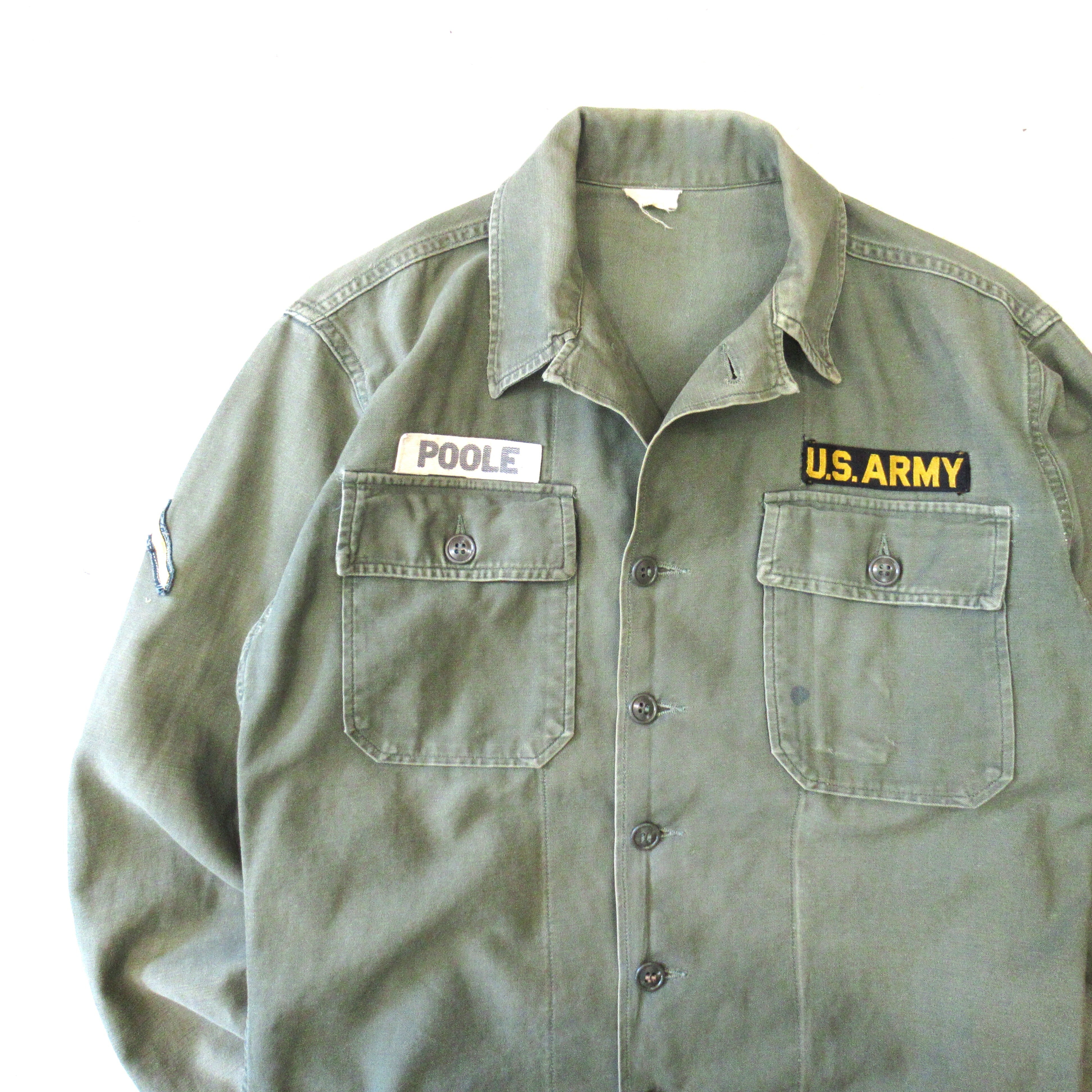60S U.S.ARMY OG-107 筒袖 1st後期 Utility Shirt 【About 16 1/2