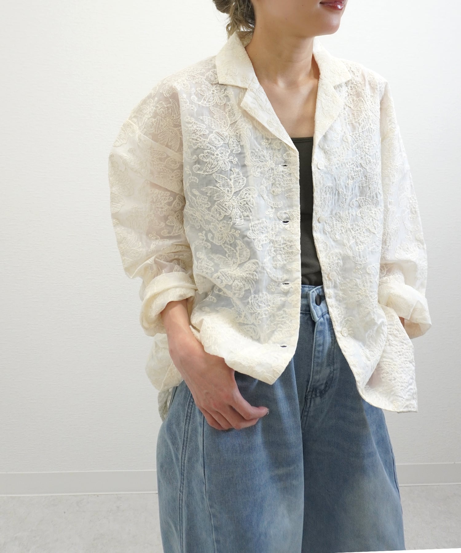 刺繍シアーオープンカラーSH 5153946(0226)