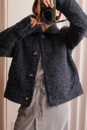 shaggy short outer navy