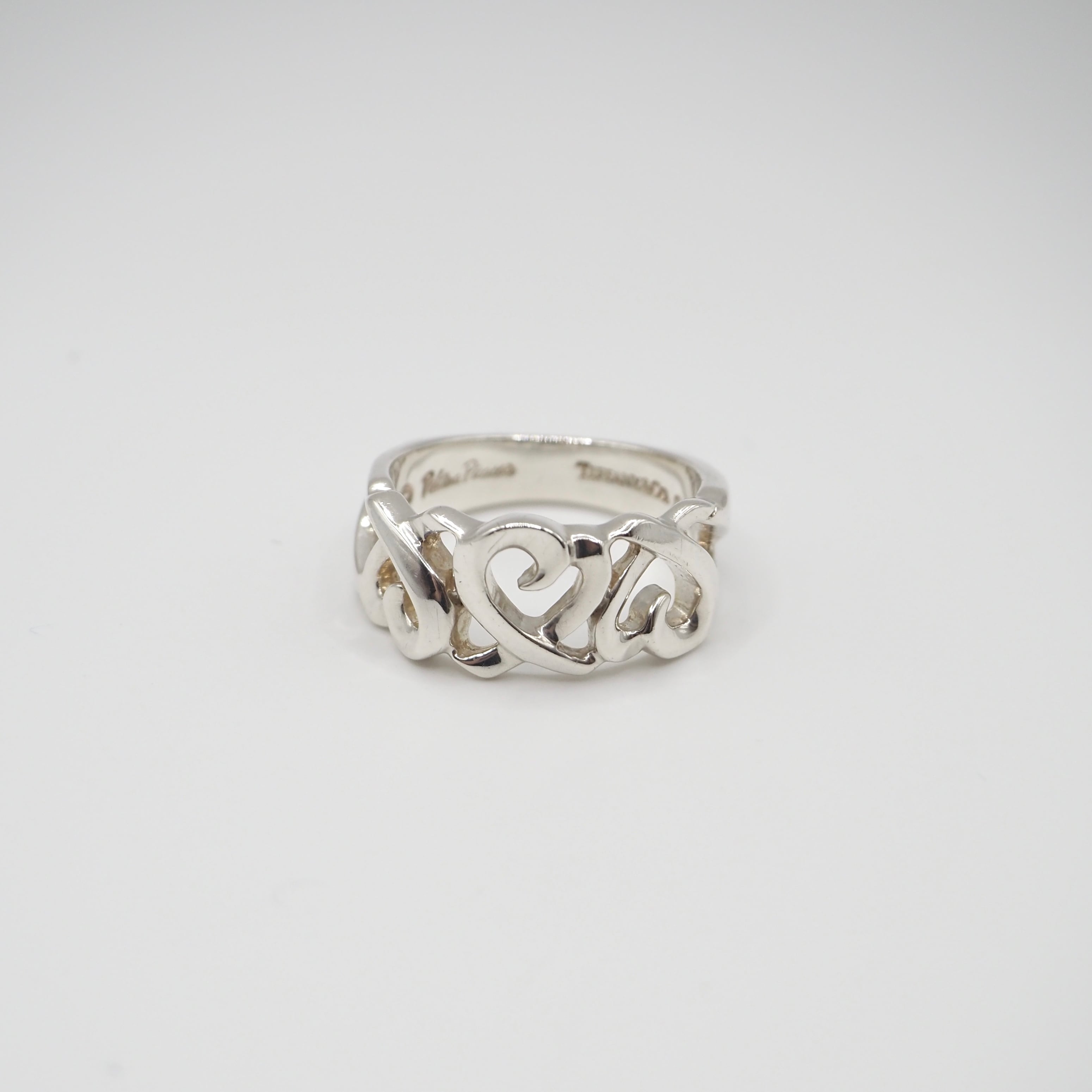 Tiffany&Co. 約12号 リボン リング シルバー925 K18 ティファニー