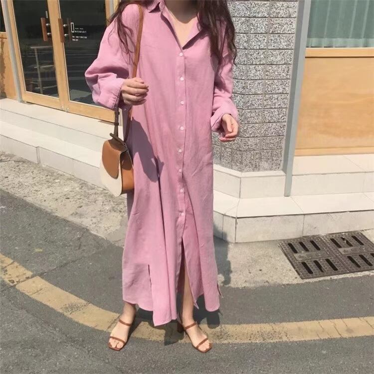 開襟シャツワンピース　　AJ22263-6698