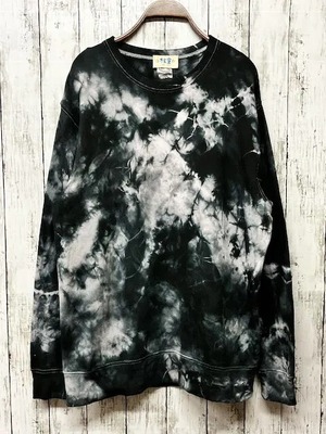 タイダイ染め Tie-dye スウェット トレーナー XLサイズ　ムラ染めブラック HD21-10