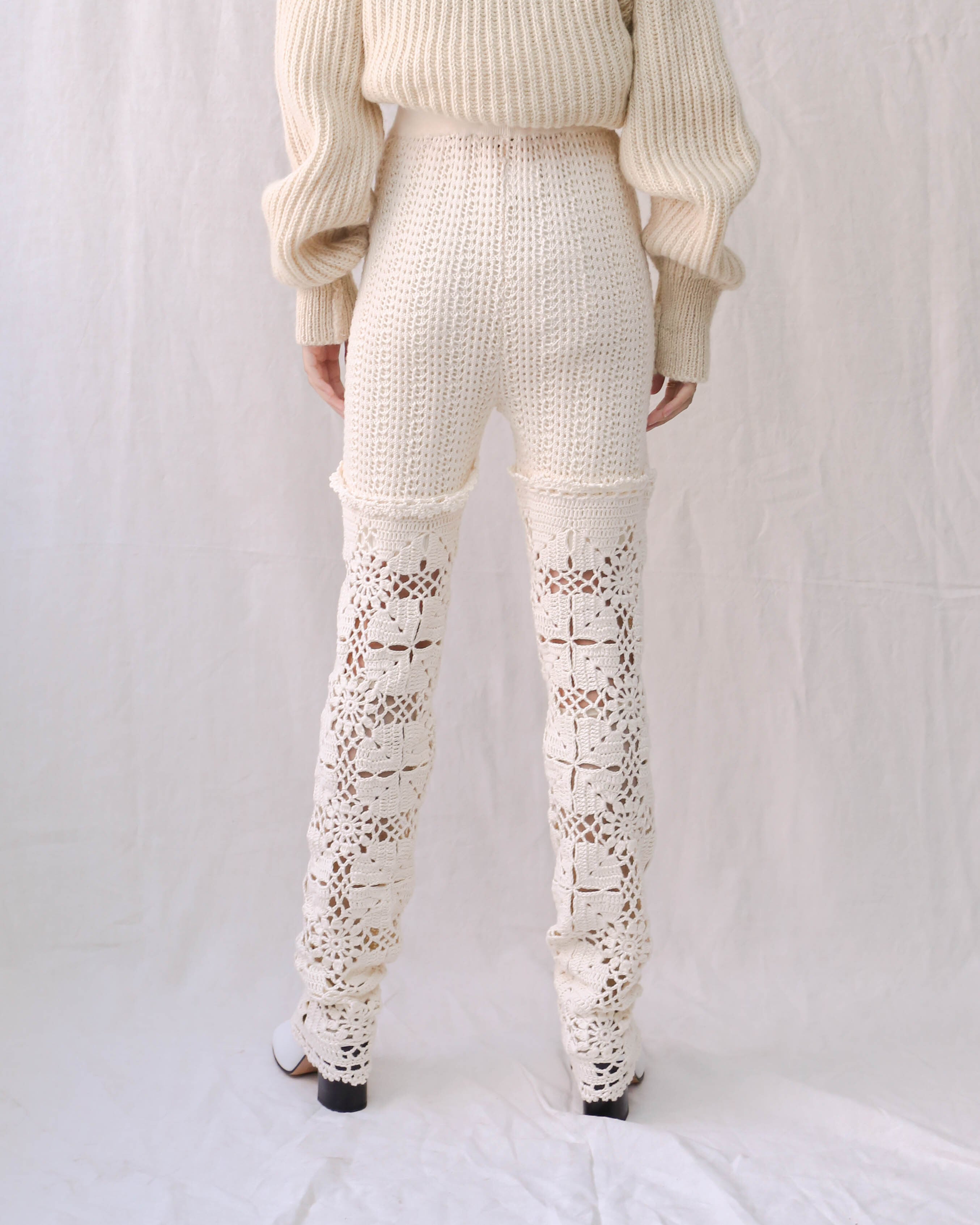 OPEN SESAME CLUB - cashmere blend fleur lace leggings | LUIK FINN