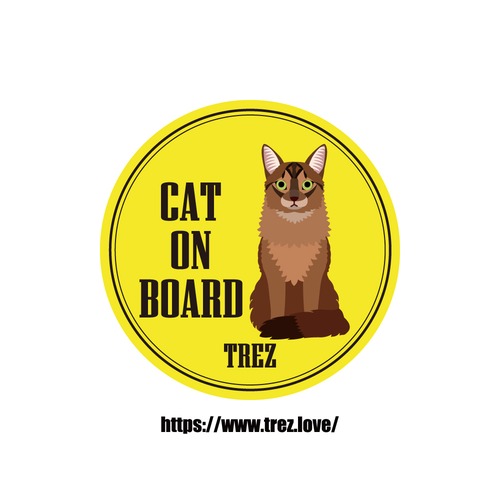 全8色 名前入り CAT ON BOARD ソマリ ポップアート ステッカー