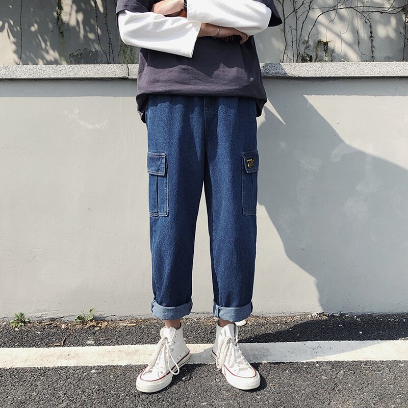 全2色 デニム パンツ ストレート カジュアル 無地 おしゃれ