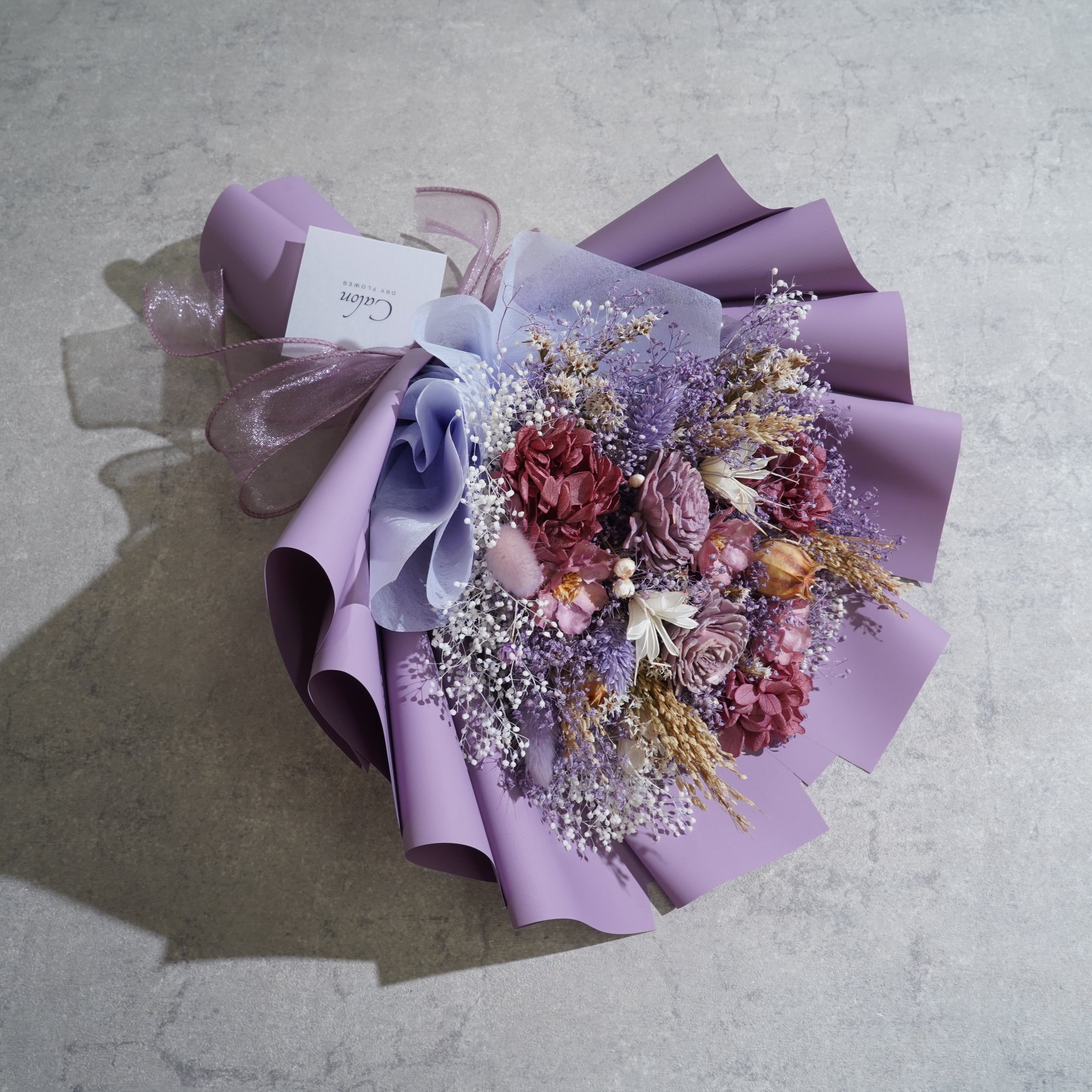 ドライフラワーの花束 Mサイズ ライトパープル M-349≪限定1点≫