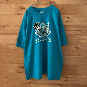 【PACIFIQUE COAST】90s オーストラリア製 Tシャツ グレートバリアリーフ イラスト リゾート XL US古着