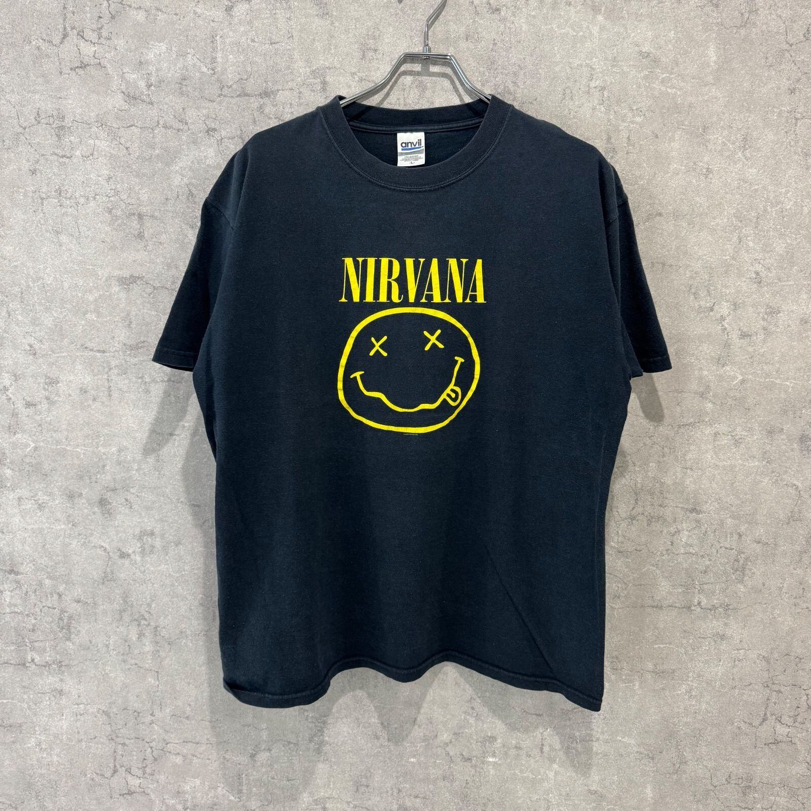 ANVIL NIRVANA SMILE スマイル Tシャツ ブラック XL NIRVANA ニルヴァーナ スマイル Y2K SMILE anvil vintageヴィンテージ