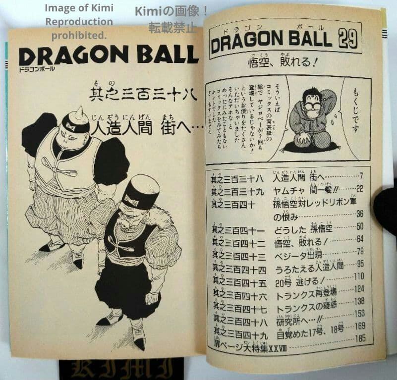 DRAGON BALL 29 Comic Book 初版 第1刷 1992 鳥山 DRAGON BALL 29 Comic Book 初版 第1刷発行 1992 鳥山 明 DRAGON BALL