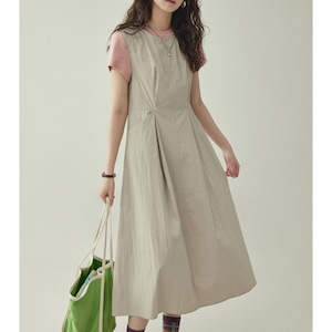 round neck pocket mimore length dress