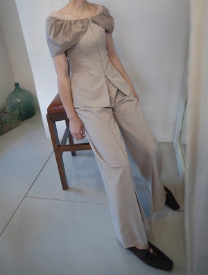 Knot Shirt Docking Setup Dress / BEIGE