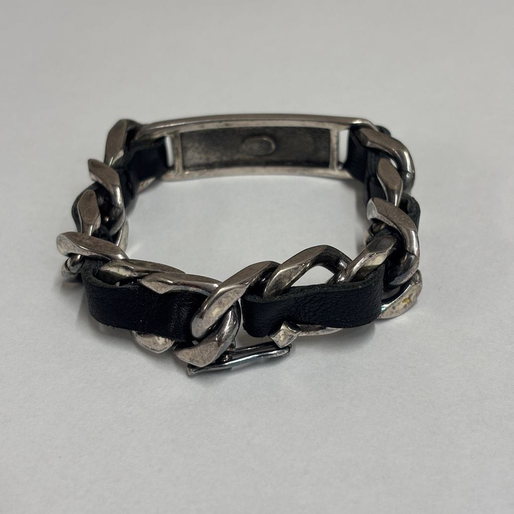 CHANEL シャネル 96SS PLATE BRACELET ブレスレット シルバー×ブラック