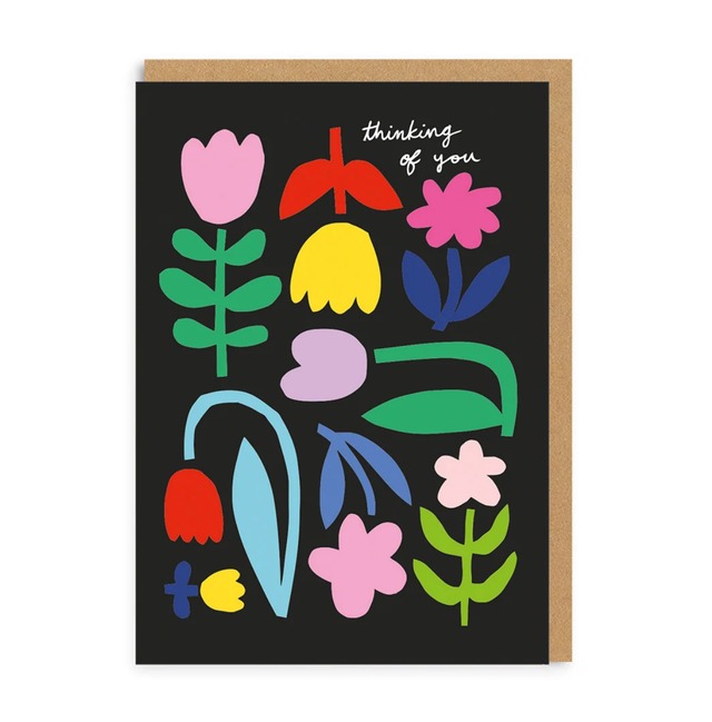 Thinking of you Bold floral Greeting Card