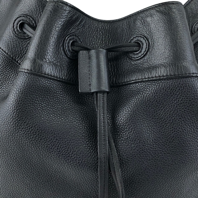 LOEWE ロエベ ショルダーバッグ ブラック アナグラム レザー 巾着 vintage ヴィンテージ オールド kwnn6u