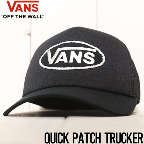 メッシュキャップ 帽子 VANS ヴァンズ QUICK PATCH TRUCKER CAP VN000GKYBLK