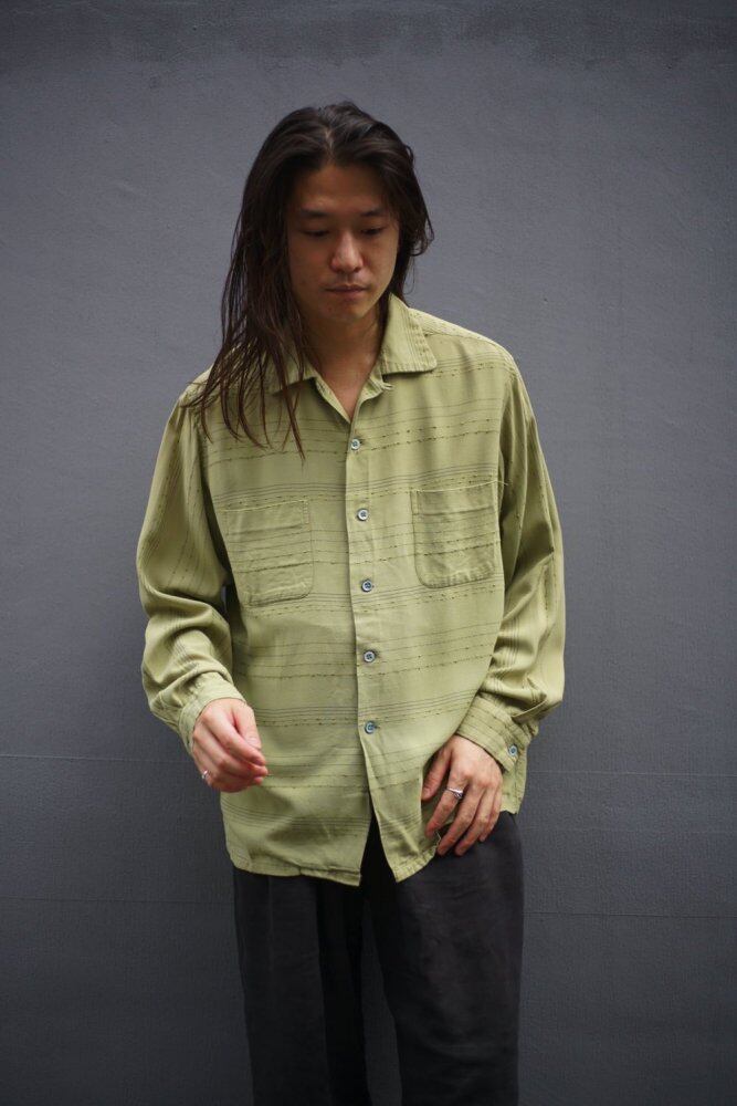60’s McGREGOR vintage Rayon Gabardine McGREGOR - Made In USA] Vintage Rayon Open Collar Shirt [1960s