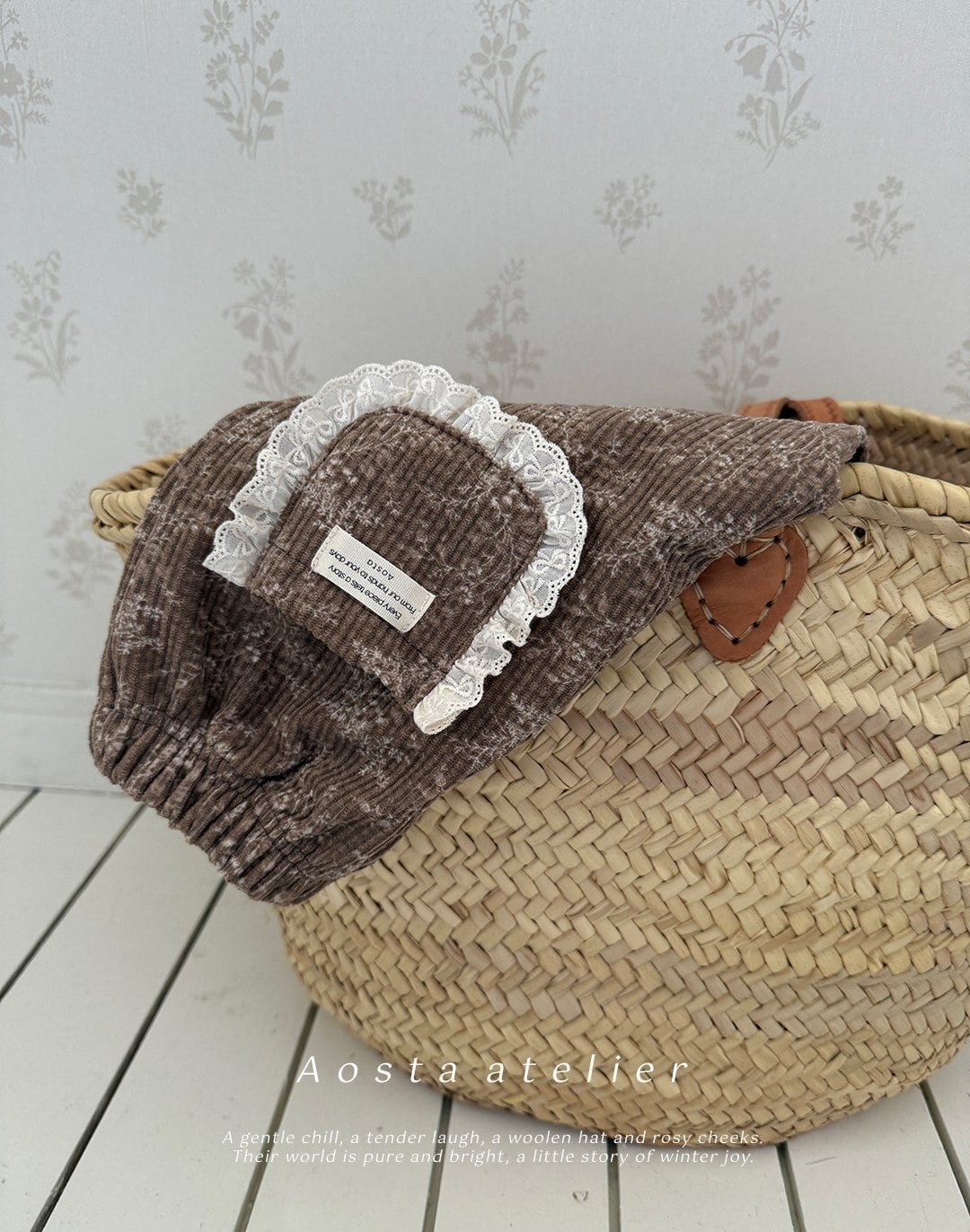 予約販売 【Aosta】 ルナパンツ/グレーフラワー(70–110cm)2025冬