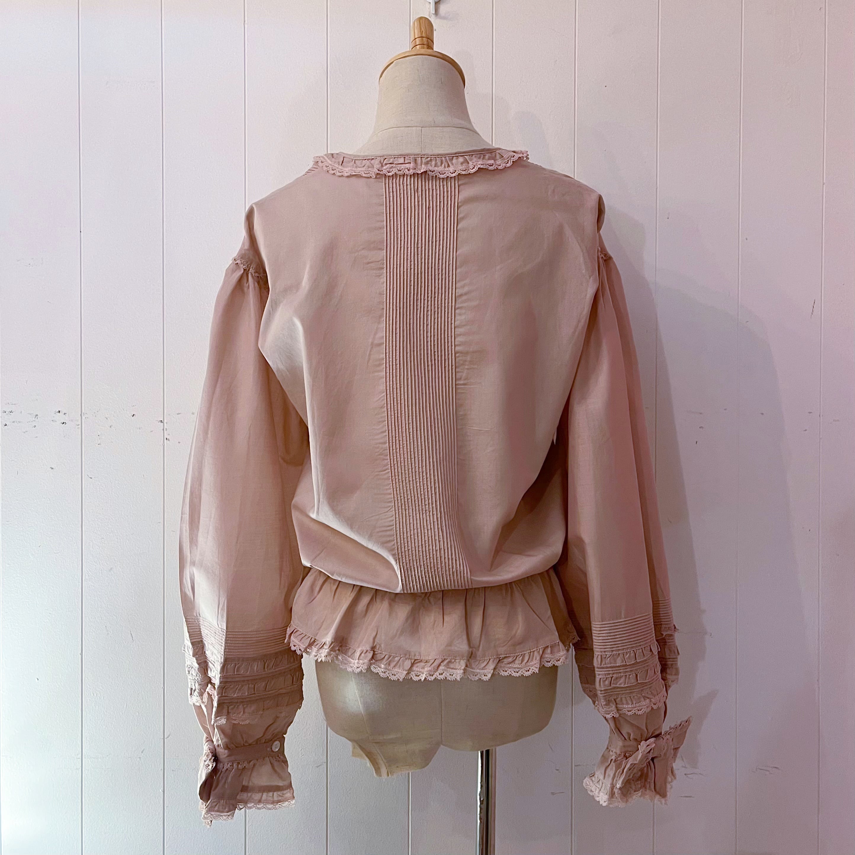 PINKHOUSE / pale pink frill ribbon blouse