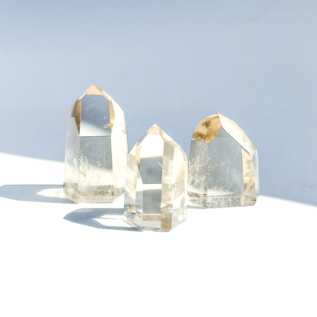 シトリン（黄水晶） タワー3個set 22◇ Citrine ◇ 天然石・鉱物・パワーストーン・インテリア