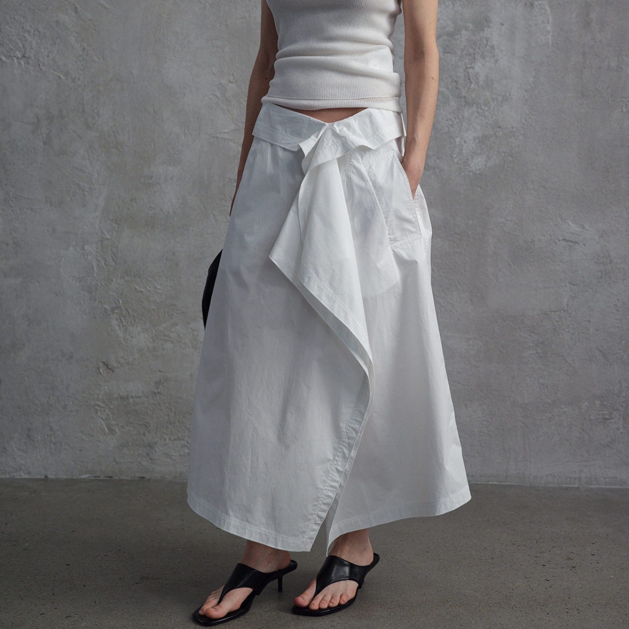 Wrap-style Oversized Long Skirt【3color】  T4628