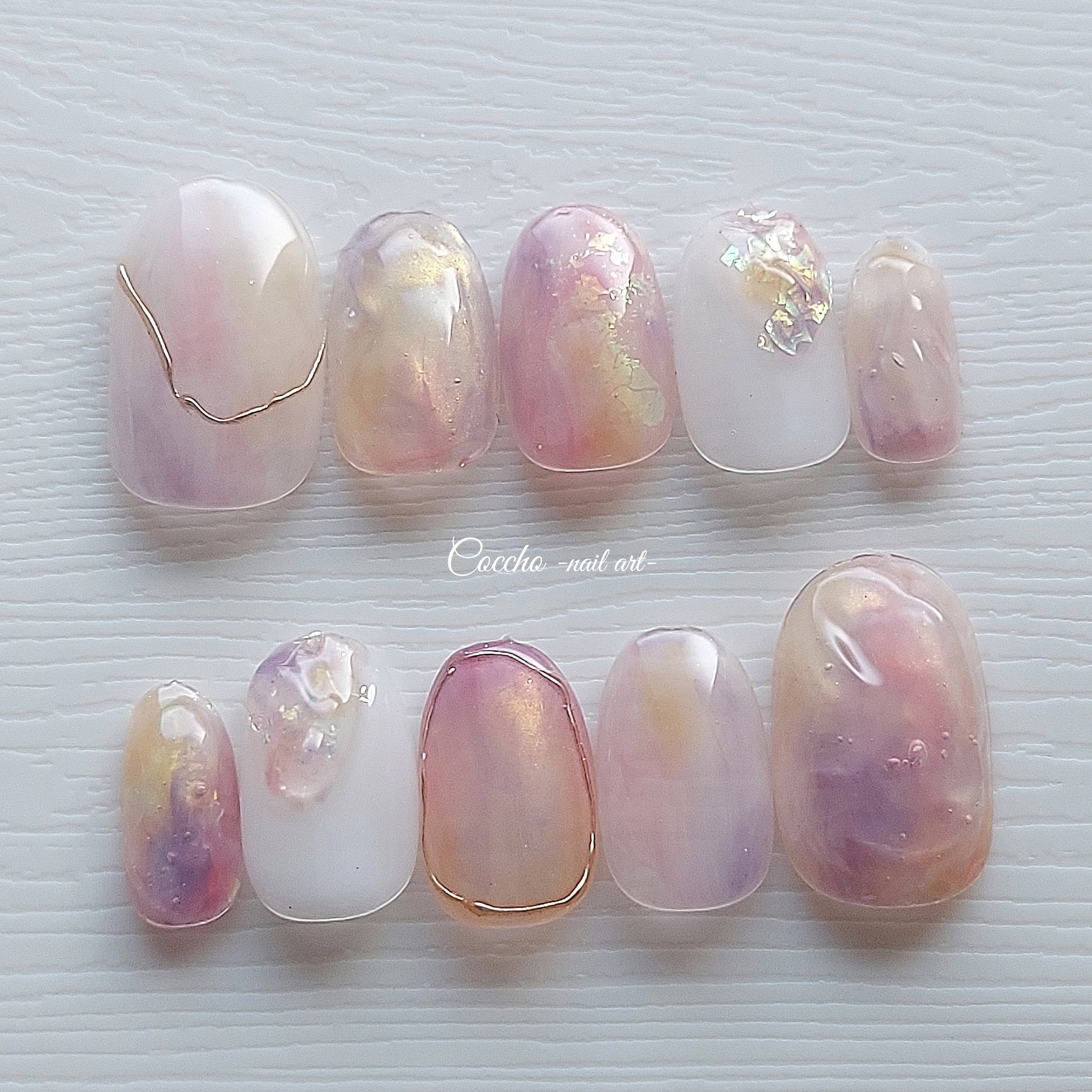 No.329 ネイルチップ　ジェルネイル　葡萄　パープル　ニュアンス　キラキラ No.329 ネイルチップ ジェルネイル 葡萄 パープル ニュアンス