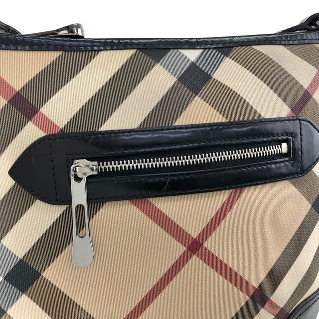 BURBERRY バーバリー メガチェック ショルダーバッグ ベージュ ブラック PVC エナメル vintage ヴィンテージ オールド xpjitp