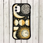 受注生産 iPhoneケース 金色月相のクラシック総柄｜天体図 STAR063C
