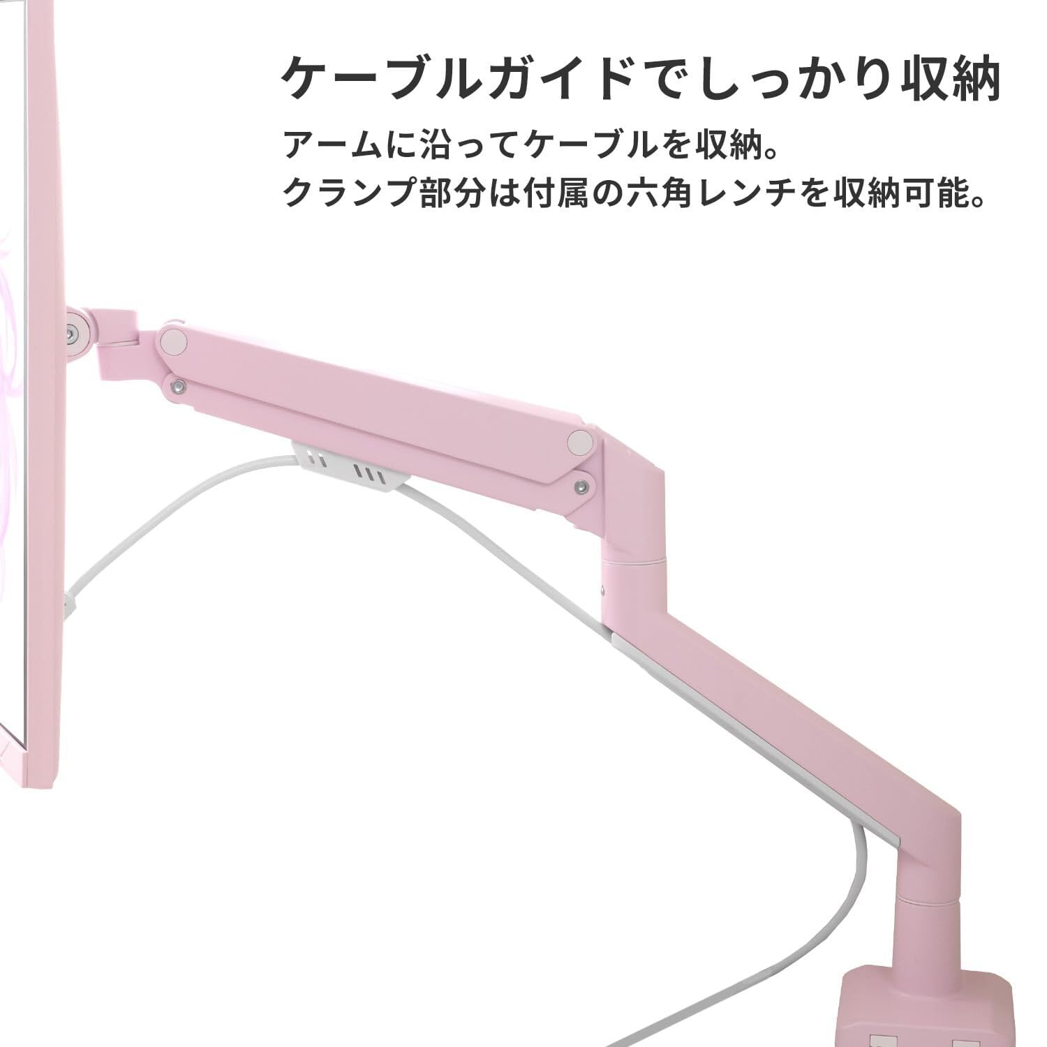 512602 Pixio PS1D モニターアーム デュアル パステルピンク Pixio PS1D Wave Pastel Pink モニターアーム デュアル パステルピンク
