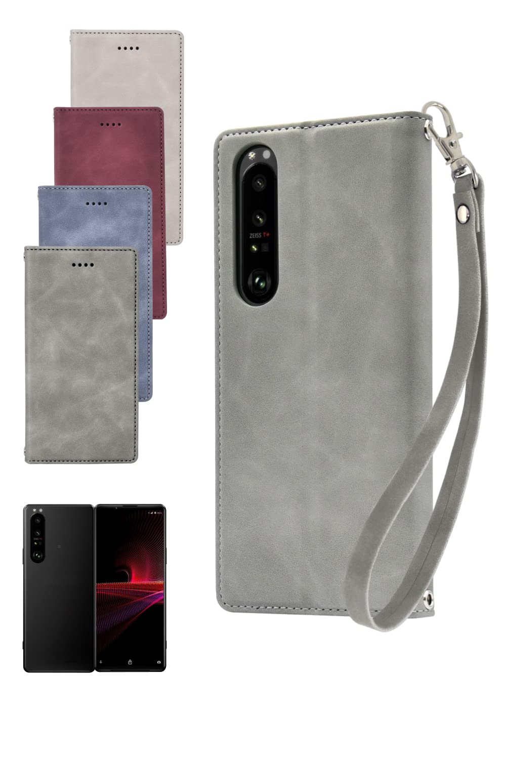 シズカウィル Xperia 1 iii SO-51B SOG03 XQ-BC42 ケース カバー 手帳型 アイファンデ2 フロスティグレー色