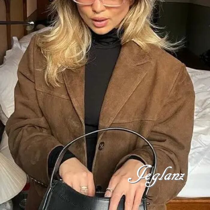 レザーコート ガウン チェスター 襟付き スエード調 共ベルト ♪(MB277)τ