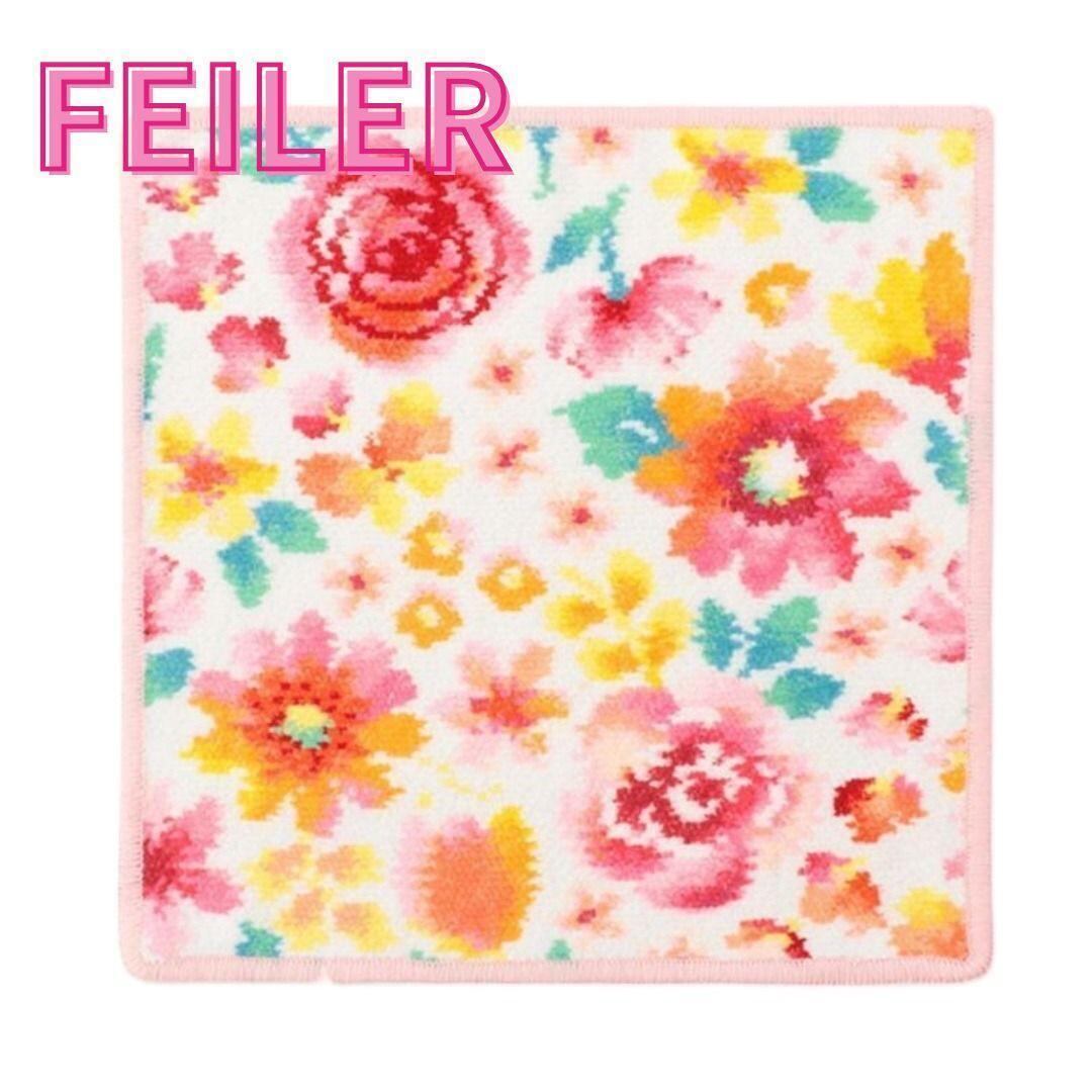 FEILER 花柄 タオルハンカチ フローティングフラワー ピンク | MEGURU