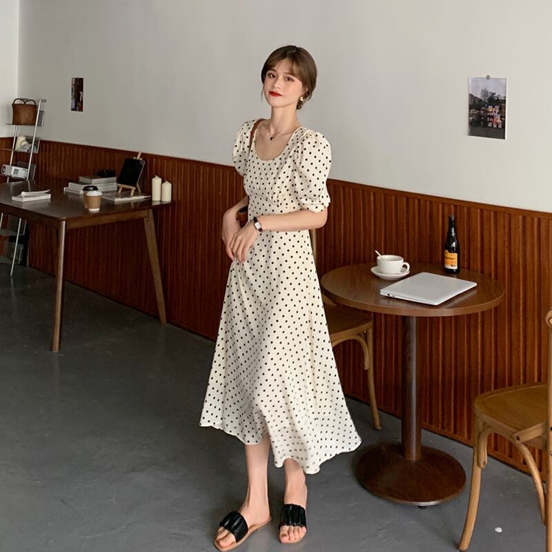 スリーブドレス サマースタンダードスカート レトロ 夏物 スーパーモール97940215875