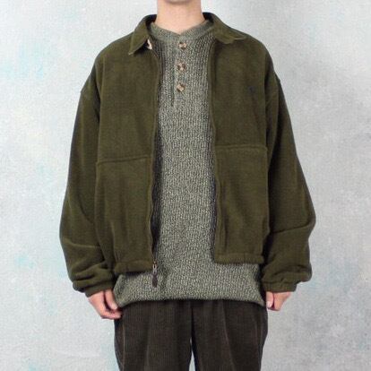 1980's Polo by Ralph Lauren カーキ フリース スイングトップブルゾン