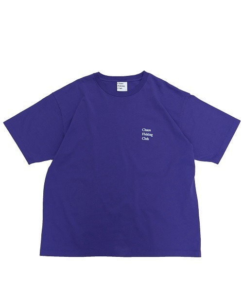Chaos Fishing Club　LOGO CREW NECK T-SHIRT　カオスフィッシングクラブ　ロゴ刺繍Tシャツ　ネイビー / パープル