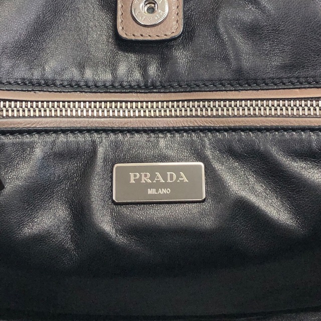 PRADA プラダ ショルダーバッグ ブラウン トライアングルロゴ レザー 2WAY vintage ヴィンテージ オールド miurph