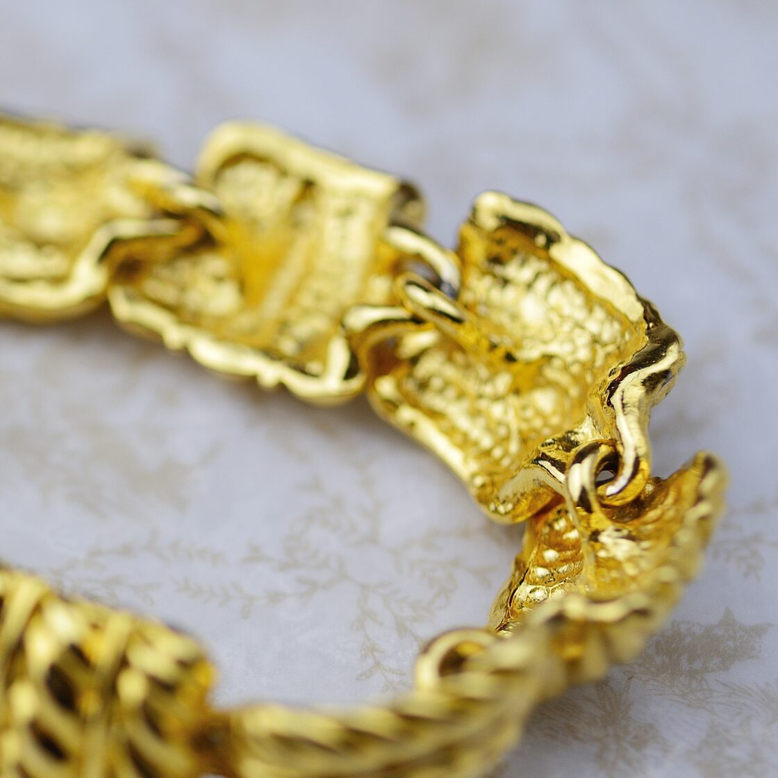 AK刻印 市松 ゴールド系 ブレスレット ビンテージアクセサリー 